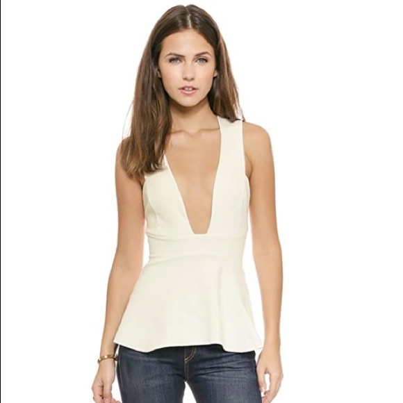NEW WITH TAGS Bec & Bridge Cairo Plunge Peplum Top, Size 4 - Picture 1 of 11